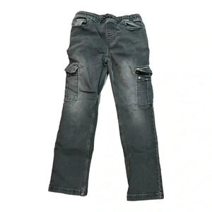 Wonder Nation youth black/grey washed denim cargos size XL (14-16)
